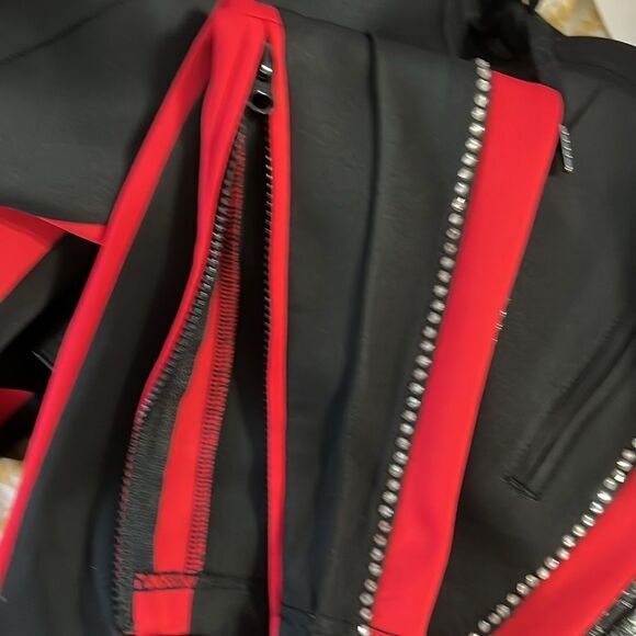 NWOT Pam & Gela Zippered Crystal Rhinestone Leg‎ Detail Track Pants - S - Picture 12 of 15